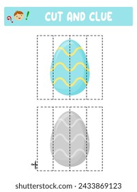 Cut and glue. Easter eggs. Educational game for children