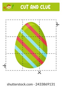 Cut and glue. Easter eggs. Educational game for children