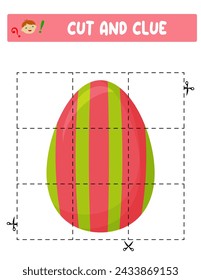 Cut and glue. Easter eggs. Educational game for children