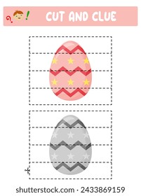 Cut and glue. Easter eggs. Educational game for children