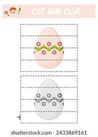 Cut and glue. Easter eggs. Educational game for children