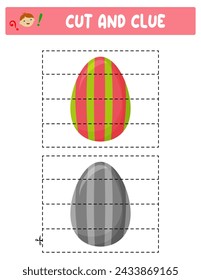 Cut and glue. Easter eggs. Educational game for children