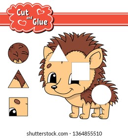 Cut and glue. Education developing worksheet. Activity page. Game for children. Isolated vector illustration in cute cartoon style