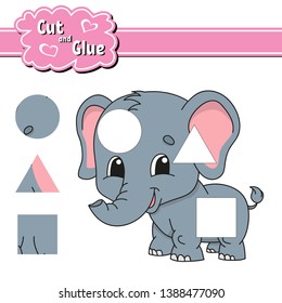 Cut and glue. Education developing worksheet. Activity page. Game for children. Isolated vector illustration in cute cartoon style.