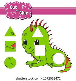 Cut and glue. Education developing worksheet. Activity page. Game for children. Isolated vector illustration in cute cartoon style.