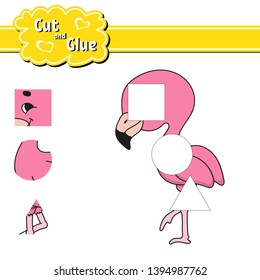 Cut and glue. Education developing worksheet. Activity page. Game for children. Isolated vector illustration in cute cartoon style.