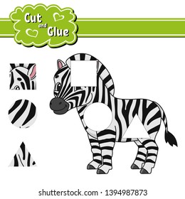 Cut and glue. Education developing worksheet. Activity page. Game for children. Isolated vector illustration in cute cartoon style.