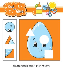 Cut and glue. Education developing worksheet. Activity page. Game for children. Isolated vector illustration in cute cartoon style.