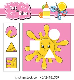 Cut and glue. Education developing worksheet. Activity page. Game for children. Isolated vector illustration in cute cartoon style.