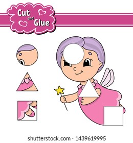 Cut and glue. Education developing worksheet. Activity page. Game for children. Isolated vector illustration in cute cartoon style.