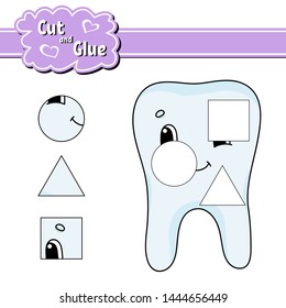 Cut and glue. Education developing worksheet. Activity page. Game for children. Isolated vector illustration in cute cartoon style.