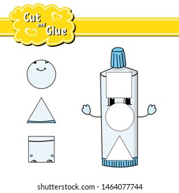 Cut and glue. Education developing worksheet. Activity page. Game for children. Isolated vector illustration in cute cartoon style.