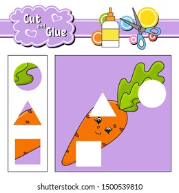 Cut and glue. Education developing worksheet. Activity page. Game for children. Isolated vector illustration in cute cartoon style.