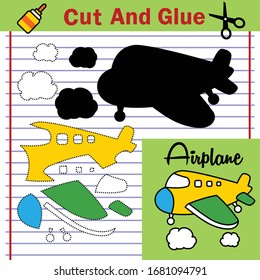 Recortar y pegar Educación desarrollar hoja de cálculo Actividad Juego de páginas para niños,ilustración vectorial