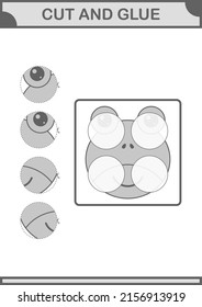 Cut and glue Frog face. Worksheet for kids