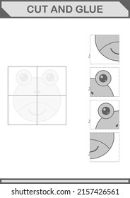 Cut and glue Frog face. Worksheet for kids