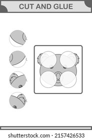 Cut and glue Koala face. Worksheet for kids