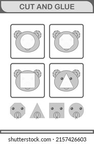 Corta y pega la cara de Koala. Hoja de trabajo para niños