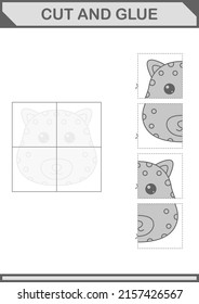Schneiden und Kleben Leopard Gesicht. Arbeitsblatt für Kinder