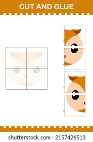 Cut and glue Owl face. Worksheet for kids