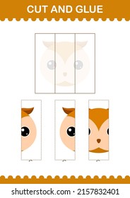 Cut and glue Owl face. Worksheet for kids