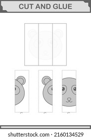 Cut and glue Panda face. Worksheet for kids