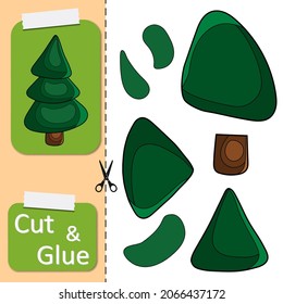 Cut Glue Paper Cute Christmas Tree Stock Vector (Royalty Free