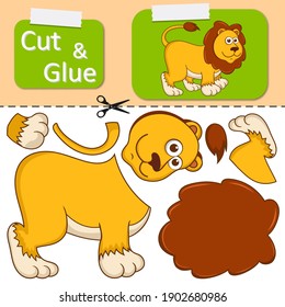 Cut Glue Paper Lion Create Application Stock Vector (Royalty Free ...
