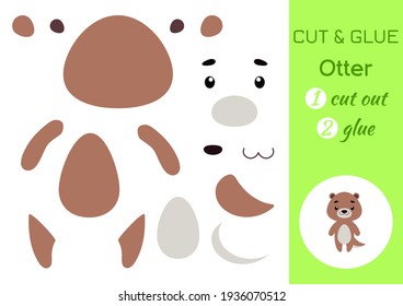 Cut Glue Paper Little Otter Kids Stock Vector (Royalty Free) 1936070512 ...