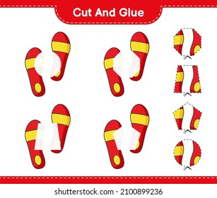 Cut and glue, cut parts of Flip Flop and glue them. Educational children game, printable worksheet, vector illustration