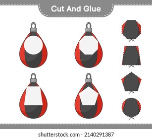 Cut and glue, cut parts of Punching Bag and glue them. Educational children game, printable worksheet, vector illustration