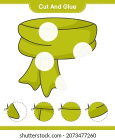 Cut and glue, cut parts of Scarf and glue them. Educational children game, printable worksheet, vector illustration
