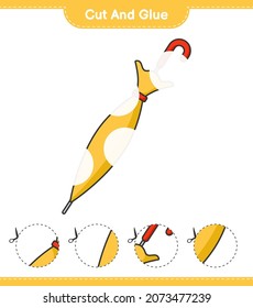 Cut and glue, cut parts of Umbrella and glue them. Educational children game, printable worksheet, vector illustration