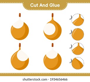 Cut and glue, cut parts of Voavanga and glue them. Educational children game, printable worksheet, vector illustration
