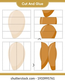Cut and glue, cut parts of Zapote and glue them. Educational children game, printable worksheet, vector illustration
