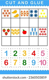 número 1 a 10 tarjetas para niños y preescolares