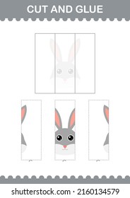 Cut and glue Rabbit face. Worksheet for kids