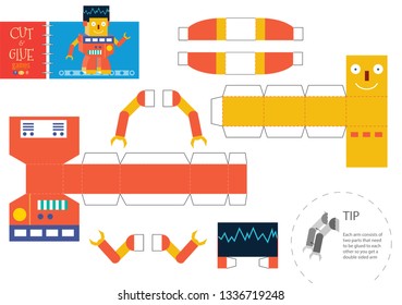 Cut Glue Robot Toy Vector Illustration Stock Vector (Royalty Free ...