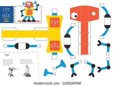 Cut Glue Robot Toy Vector Illustration Stock Vector (Royalty Free ...