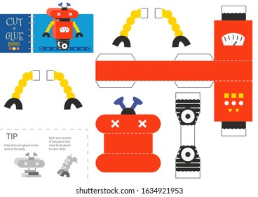 Cut Glue Robot Toy Vector Illustration Stock Vector (Royalty Free ...