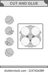 Cut and glue Sheep face. Worksheet for kids