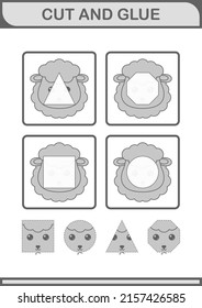 Cut and glue Sheep face. Worksheet for kids
