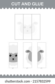 Cut and glue Sheep face. Worksheet for kids