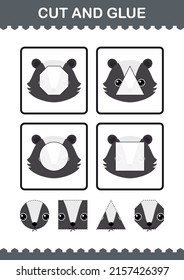 Cut and glue Skunk face. Worksheet for kids