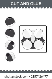 Cut and glue Skunk face. Worksheet for kids