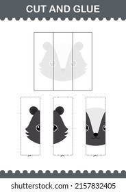 Cut Glue Skunk Face Worksheet Kids Stock Vector (Royalty Free ...