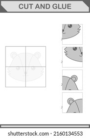 Cut and glue Skunk face. Worksheet for kids