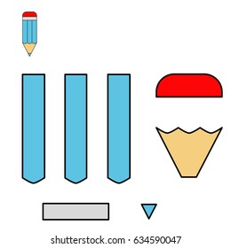 cut and glue - vector, game for children, worksheet for preschool kids