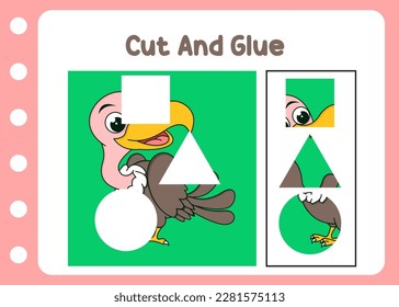 cut and glue vulture activity kids on school and home