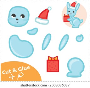 Cut and Glue Worksheet - Christmas rabbit